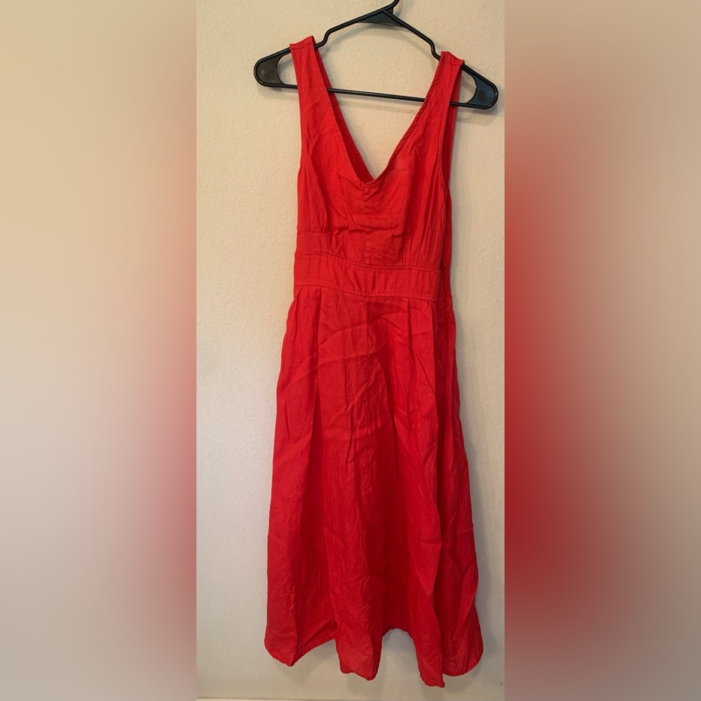 COPY - JOIE 100% linen Red dress